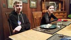 Willie and Owen Last Night at Dinner