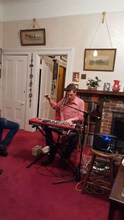 Aaron at his keyboard