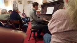 Aaron at our upright