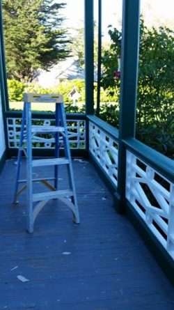 Freshly Painted Porch Railing