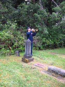 Taps at the Oysterville Cemetery, 2014