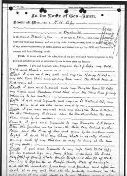 R.H. Espy's Last Will and Testament