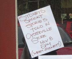 Sign at the Oysterville Store