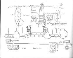 Stevens Cemetery Plot - Drawing by Larry Weathers, 1978