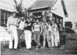 The Boys of Oysterville, c 1951 - (l to r) John Holway, Burton  Andrews, Floyd Poe, Jerry Andrews, Pete Heckes, Jack Fry, Bill Frazier, Larry Freshley