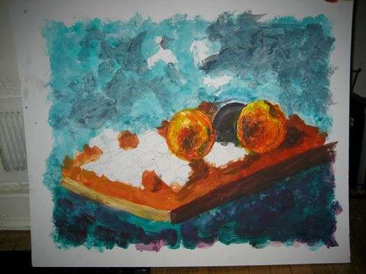 Unfinished Fruit Painting by CHM-IV