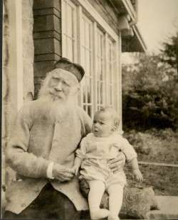 Catherine "Kay" McGowan (Garvin) with her grandfather, P.J. McGowan, c. 1911