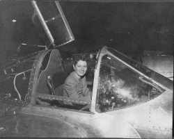 My mom in a P-38 - on a PR Tour, 1944