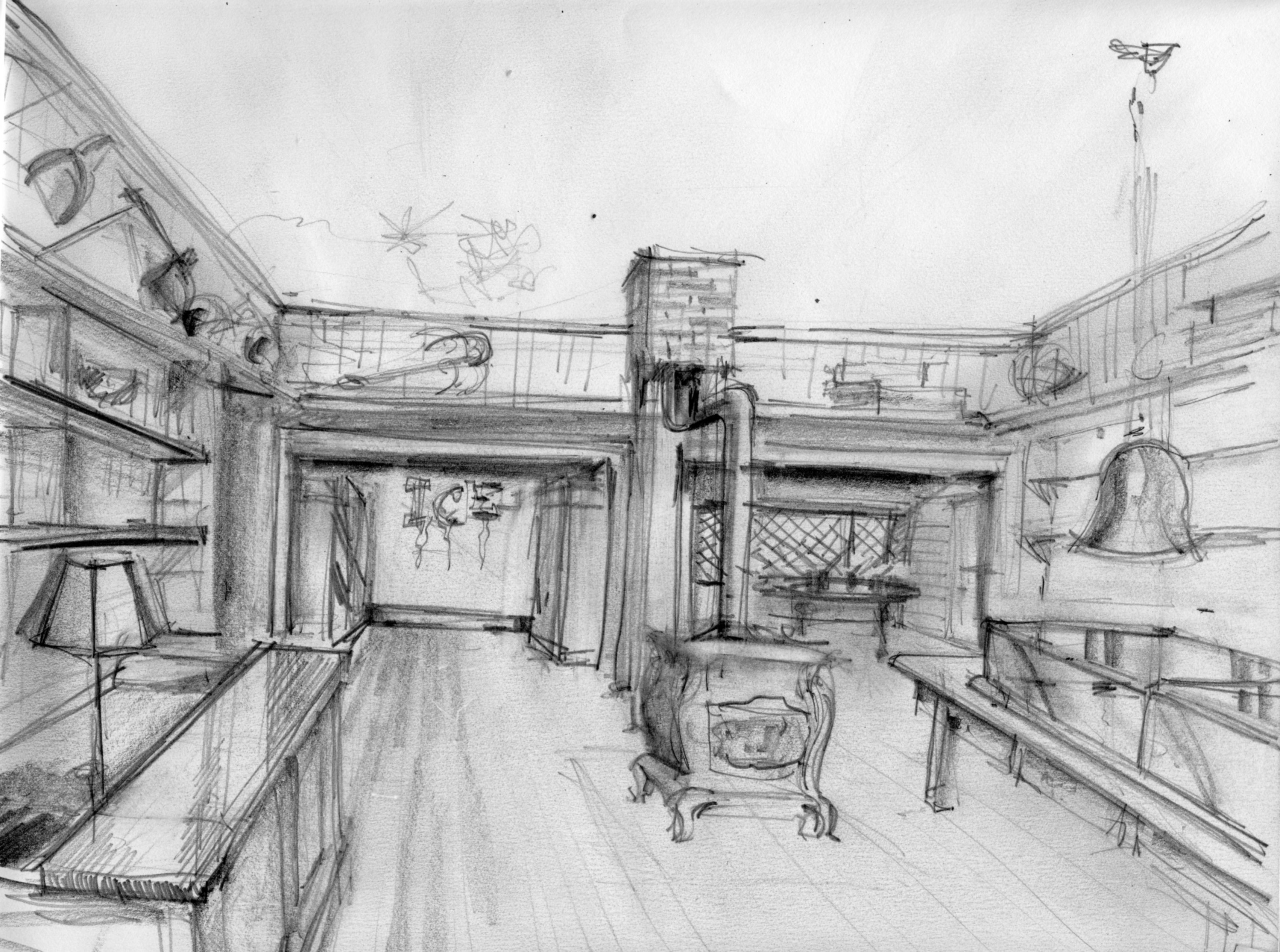 Greg Rogers' Drawing of Oysterville Store