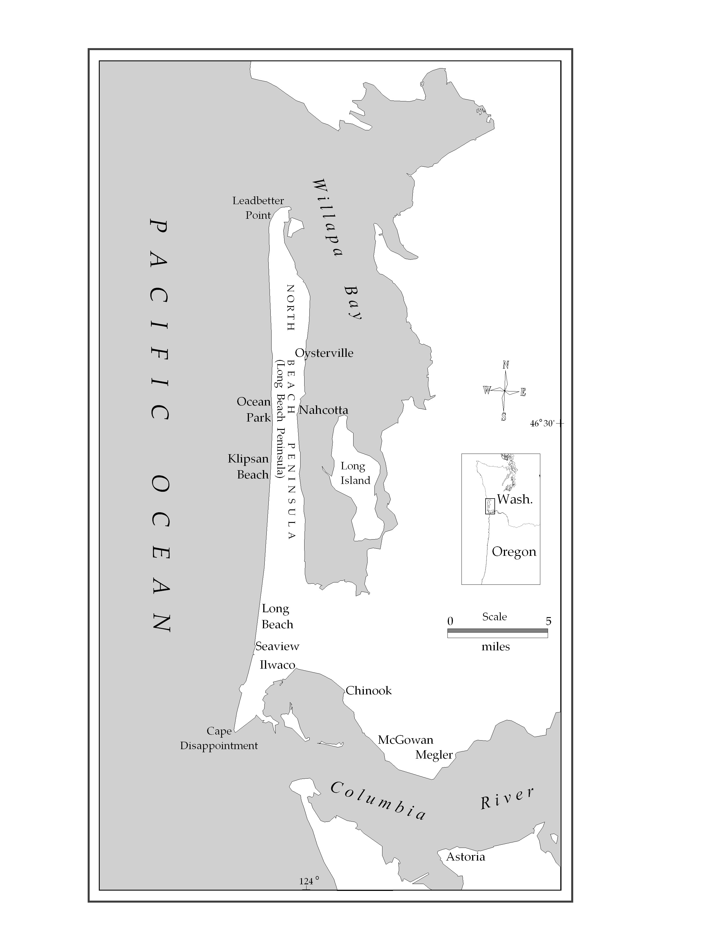 Paul Staub's North Beach Peninsula Map for "Legendary Locals of the Long Beach Peninsula"